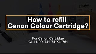 Canon cartridge CL 41 99 741 741XL 761 refill tutorial [upl. by Elery729]