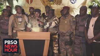 Gabons military ousts president in latest coup in Africa [upl. by Ateinotna]