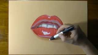 Disegno realistico in timelapse bocca di donna [upl. by Aibonez]