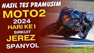 HASIL TES PRAMUSIM MOTO2 JEREZ SPANYOL HARI KE1 2024 [upl. by Ysabel735]