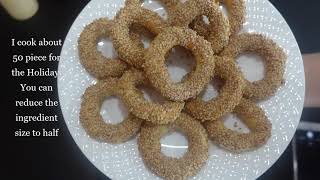 DeliciousEasy Recipe of Homemade Sesame CokieCrackersSnackKolay Kandil simidiКунжутное печенье [upl. by Ainnet458]