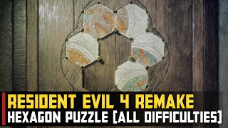 Hexagon Puzzle  RE4 Remake All Difficulties Solution Resident Evil 4 Remake Stone Pedestal [upl. by Culbert]