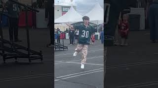 CJ Seidelmann killing it even with a cast on  Football Fest for Philadelphia Eagles boysdancetoo [upl. by Audres]