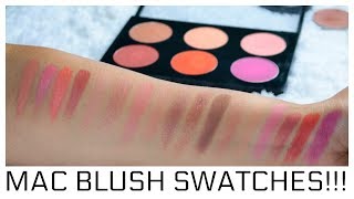 MAC blushes  MAC blush swatches  Cremes and powders  Beautylashes19 [upl. by Rolando]