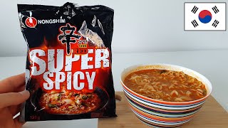 Shin Red Super Spicy Ramen Review Nongshim Shin Ramyun 신라면 농심 Korean Food 🇰🇷 [upl. by Brey]