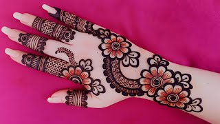 New simple mehndi design back hand  Easy mehndi design  Mehndi design  Henna designs  Henna [upl. by Vallo]