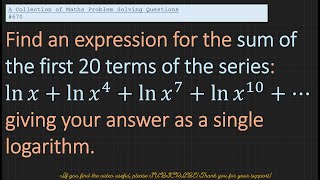 Logarithms  Series  KS5 Maths  ALevel Maths mathseducation alevelmaths highschoolmath [upl. by Nylirehc474]