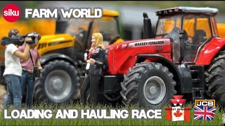 SIKU Tractors Loading and Hauling  Farm Races  Stop Motion Diorama  Massey Ferguson  JCB  187 [upl. by Besnard]