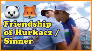 Friendship of Hubert Hurkacz and Jannik Sinner 🐻‍❄️🦊 [upl. by Adirf]