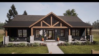 CRAFTSMAN HOUSE PLAN 717400001 WITH INTERIOR [upl. by Amelina812]