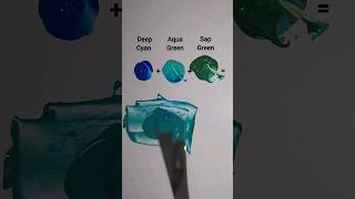 Deep Cyan Aqua Green and Sap Green color mixing recipe  color mixing  colormixing paintmixing [upl. by Enelyam]