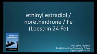 How to pronounce ethinyl estradiol norethindrone iron Memorizing Pharmacology Flashcard [upl. by Carpenter]