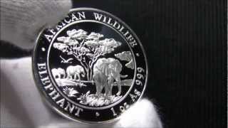 2012 Somalia Elephant 1 Oz Silver coin  African Wildlife 100 Shillings [upl. by Belayneh]