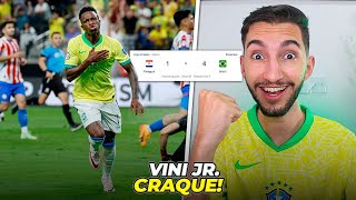 Brasil 4 x 1 Paraguai  VINI JR SENDO PROTAGONISTA⭐🇧🇷 [upl. by Setsero]