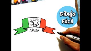 Como Dibujar la Bandera de Mexico Muy Facil  Dibujos para Dibujar [upl. by Aissilem]