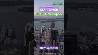 Sky Tower Orbit Restaurant Auckland New Zealand 4K Time Lapse  360° Views of Auckland at Sunset [upl. by Amieva388]