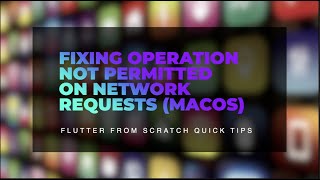 Fixing Operation Not Permitted for Flutter apps on macOS [upl. by Llehsim]