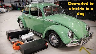 VW Beetle converted to electric in a day [upl. by Dempster]