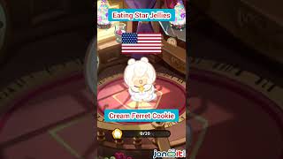 Cream Ferret Cookie Voice Eating Star Jellies Level Up English ASMR  Cookie Run Kingdom [upl. by Lambard212]