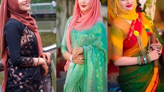 Hijab style with saree Saree with hijab style [upl. by Mabelle]