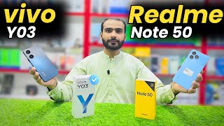 vivo Y03 vs Realme Note 50 detailed comparison and review [upl. by Nahsez]