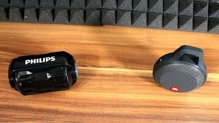 Philips Shoqbox Mini vs JBL Clip plus soundbass test [upl. by Peirce]