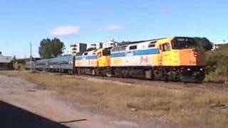 CN and VIA at Shawinigan Quebec [upl. by Llerdnod]