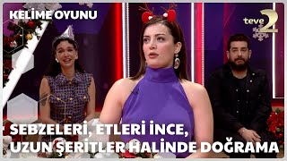 Sebzeleri etleri ince uzun şeritler halinde doğrama şekli  İrem Sak I Kelime Oyunu [upl. by Bent]