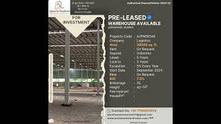 39000SQFT INDUSTRIAL SHED PRELEASED WAREHOUSE PROPERTY AVAILABLE FOR INVESTMENT IN BHIWANDI MUMBAI [upl. by Onaicnop]