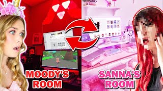 Swapping REAL LIFE Gaming Room With Moody For 24 HOURS Roblox [upl. by Otsirc379]