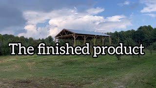 Running the ridge cap and gable trim on the 30x40 pole barn ep48 [upl. by Grof]