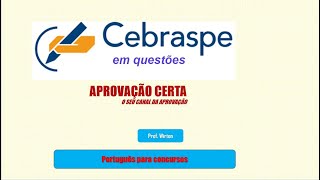 Revisão de português  CespeCebraspe resolução de questões [upl. by Kidd259]