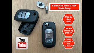 How to repair your flick blade Key Fob Smart 453  FortwoForfour [upl. by Vassell518]