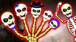 Crazy Skeleton Finger Family Part 2  Spooky Nursery Rhymes  HooplaKidz Toons [upl. by Arrehs436]