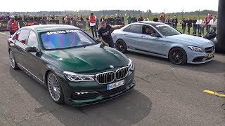 Alpina BMW B7 BiTurbo vs C63S AMG vs Audi RS6 Avant [upl. by Dalila562]