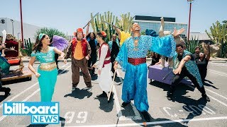 James Corden Will Smith amp ‘Aladdin’ Cast Perform ‘Crosswalk The Musical’  Billboard News [upl. by Binette]