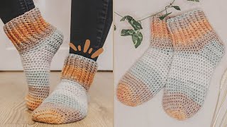 SUPER EASY socks tutorial  DIY  CROCHET TUTORIAL [upl. by Strader]