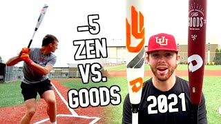 2021 THE GOODS vs CF ZEN USSSA 5 Showdown  Alloy vs Composite USSSA Baseball Bat Reviews [upl. by Corley]