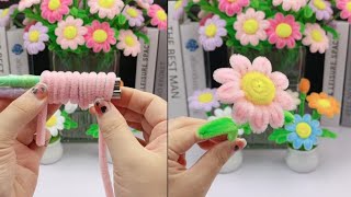 DIY Pipe Cleaner Flower  How To Make Pipe Cleaner Flowers  Pipe Cleaner Crafts [upl. by Alroy]