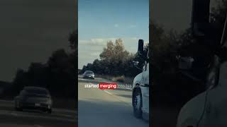 Semi Pushes Tesla Model X Off The Highway [upl. by Ariaek]