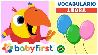 Desenhos Educativos  LARRY O PASSARINHO E OS OVOS COLORIDOS  Aprender objetos  BabyFirst Brasil [upl. by Ahtnicaj]