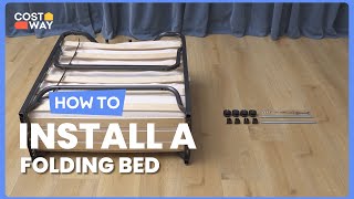 How to Install the Made in Italy Rollaway Folding Bed with Memory Foam Mattress  HW69449 costway [upl. by Marchall]