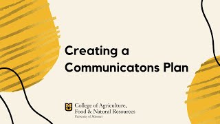 Creating a Communications Plan [upl. by Nael854]