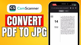 How To Convert PDF To JPG In Camscanner 2024 Quick Guide [upl. by Eenerb60]