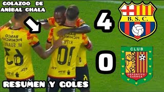 BARCELONA 4 VS DEPORTIVO CUENCA  RESUMEN Y GOLES  GOLAZOOOO DE ANÍBAL CHALA RELATO EMOCIONANTE [upl. by Lovmilla]