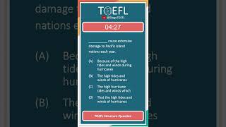 TOEFL Grammar Practice 367  Structure Questions Subjects [upl. by Gothurd]