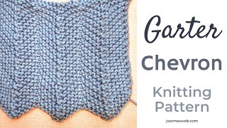 Garter Chevron Knitting Pattern  Zig Zag Knit Stitch Pattern [upl. by Bernadette]