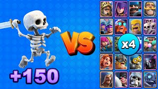 150 ESQUELETOS vs TODAS LAS CARTAS X4  Clash Royale [upl. by Joanne]