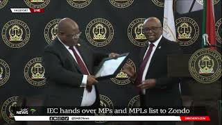 IEC Lists Handover  Electoral Commission presents lists of MPs and MPLs to Chief Justice Zondo [upl. by Aillicirp]