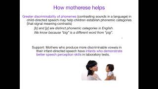 AcqOfLang1 Motherese and sound discriminability [upl. by Nimajneb]